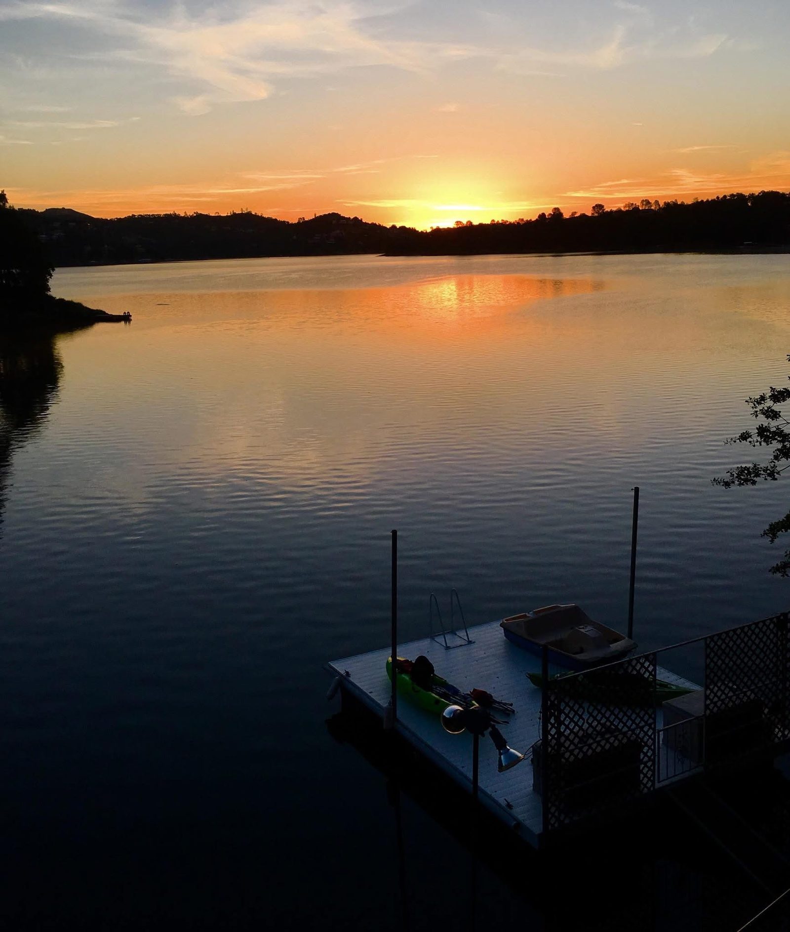 Sunset over the lake from the dock