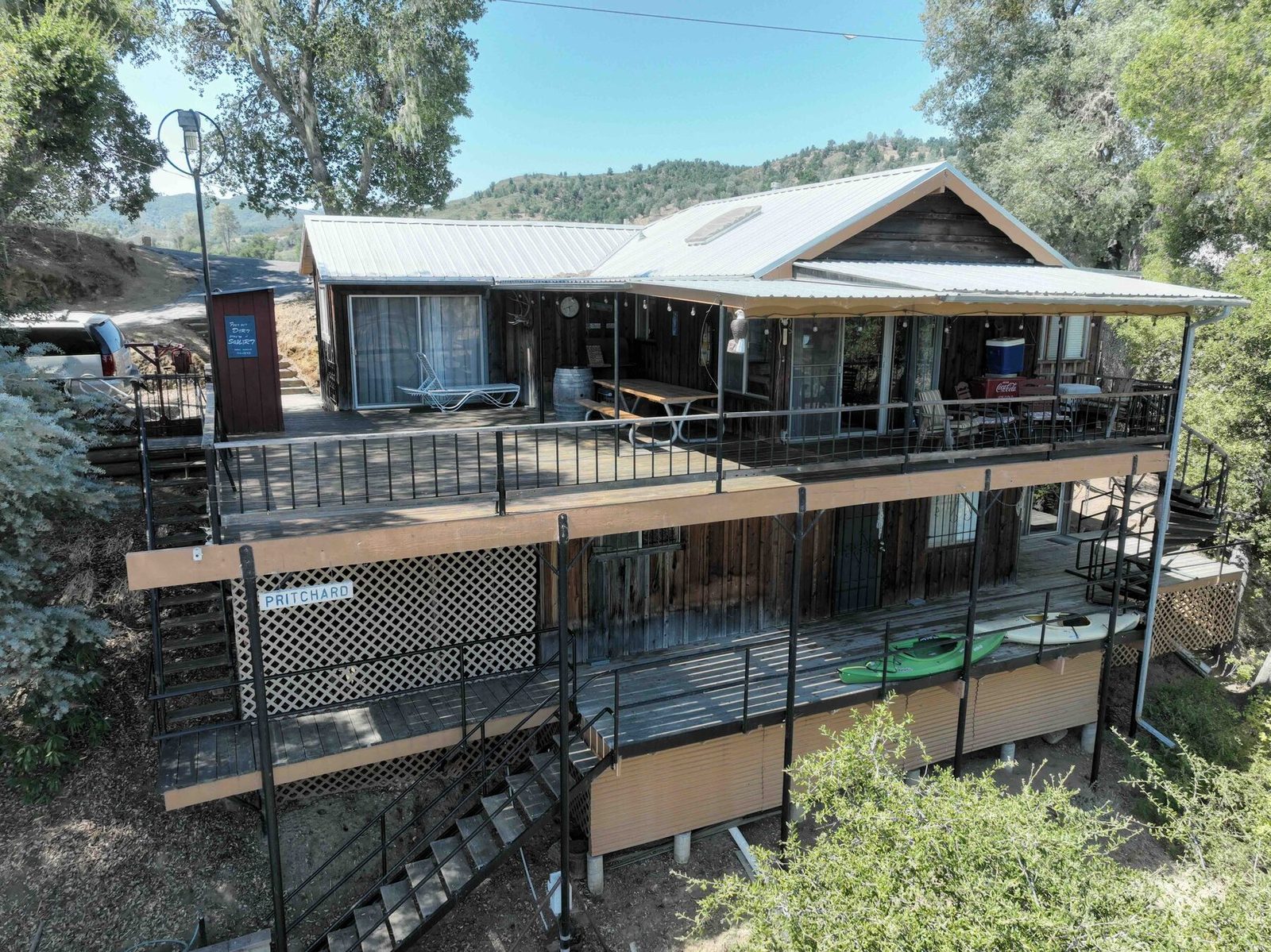 Aerial view of the deck and entrance